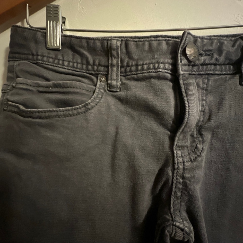 FP Free People Cropped Jeans Women's Size W 27 Gray Mid Rise Distressed Raw Hem - Picture 8 of 8